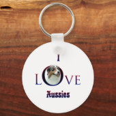 Porte-clés Berger australien I Love (Recto)
