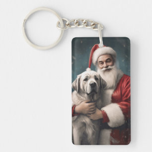 Porte-clés Berger d'Anatolie avec le Père Noël de Noël