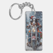 Porte-clés Bergère australienne à moto Noël (Devant gauche)