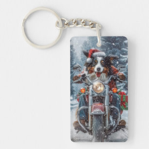 Porte-clés Bergère australienne à moto Noël