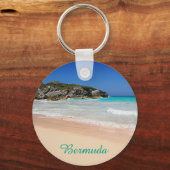 Porte-clés Bermudes Tropical Pink Sand Beach Photo (Recto)