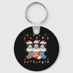 Porte-clés Bernedoodle Chien Dans Noël Hommes Femmes Enfants