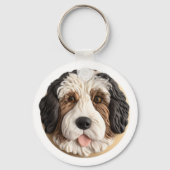 Porte-clés Bernedoodle Chien Inspiré 3D (Recto)