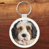 Porte-clés Bernedoodle Chien Inspiré 3D (Recto)