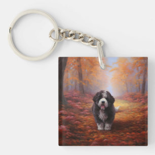 Porte-clés Bernedoodle en automne Leaves automne Inspire