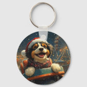 Porte-clés Bernedoodle Roller Dessous de verre Noël (Verso)