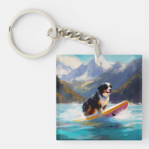Porte-clés Bernese Mountain Beach Surf Paining