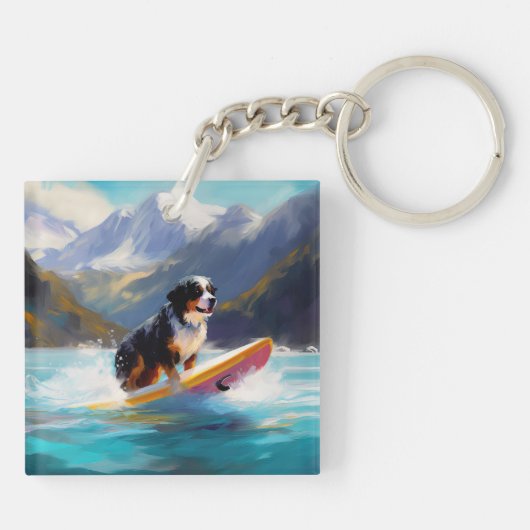 Porte-clés Bernese Mountain Beach Surf Paining (Dos)