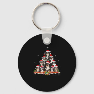 Porte-clés Bernese Mountain Christmas Tree Chien Père Noël Xm