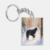 Porte-clés Bernese Mountain Qu'il neige Noël (Devant gauche)