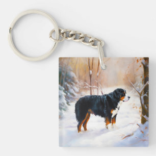 Porte-clés Bernese Mountain Qu'il neige Noël 
