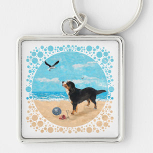 Porte-clés Bernese Mt. Dog à la Plage