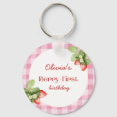 Porte-clés Berry fraise rouge Premier Merci d'anniversaire (Recto)