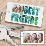 Porte-clés BEST AMIS 2 Photos Turquoise Turquoise<br><div class="desc">Créez votre propre porte - clé photo unique et mémorable avec 2 photos pour vos besties ou BFF avec ce titre de typographie amusant de BEST AMIS dans les tons multicolores de turquoise, turquoise, bleu et vert aquarelle sur un côté et une photo à fond sur le dos. ASSISTANCE :...</div>