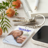 Porte-clés Best Boyfriend photo bleu texte 3d (Devant droit)