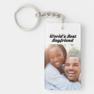 Porte-clés Best Boyfriend photo noir texte 3d