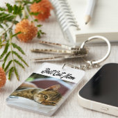 Porte-clés Best Cat Mom Photo Texte noir (Devant droit)