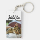 Porte-clés Best Cat Mom Photo Texte noir (Dos)