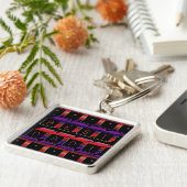 Porte-clés Best Dad Block Text red & Purple (Côté)