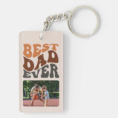 Porte-clés Best Dad Ever 2 Photo Super Retro Typographie (Dos)