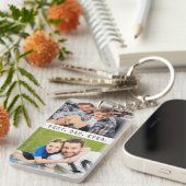 Porte-clés BEST DAD EVER 2 Photos Personnalisées (Devant droit)