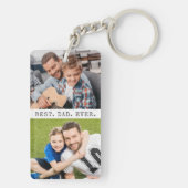 Porte-clés BEST DAD EVER 2 Photos Personnalisées (Dos)