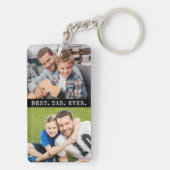 Porte-clés BEST DAD EVER 2 Photos Personnalisées (Dos)