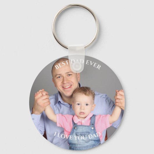 Porte-clés Best dad Ever Custom Photo I love you father's Day (Recto)