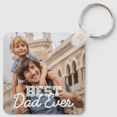 Porte-clés Best Dad Ever Modern Cool Stitch Custom Photo (Dos)