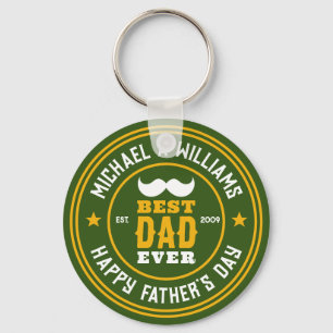 Porte-clés Best Dad Ever Vintage Retro Badge Father's Day
