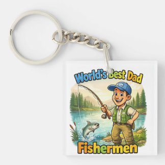Porte-clés Best Dad Fisherman by the Lake Funny Gift Idea
