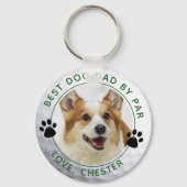 Porte-clés BEST DOG DAD BY PAR PAR Golf Ball Empreinte de pat (Verso)