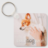 Porte-clés Best Dog Ever Modern Playful Simple Chic Pet Photo (Recto)