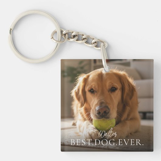 Porte-clés Best Dog Ever Pet Photo Keepsake (Devant)
