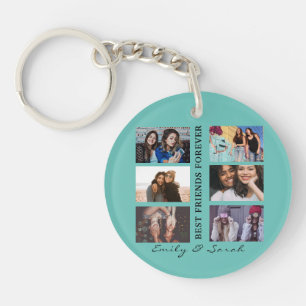 Porte-clés Best Friend Forever Custom 6 Collage photo et nom