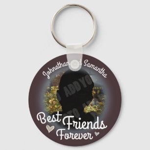 Porte-clés Best Friends Forever Fun Script Photo Round
