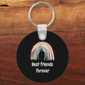 Porte-clés Best friends forever gold rainbow stars  (Recto)