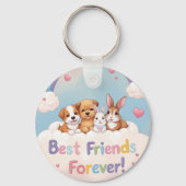 Porte-clés Best Friends Forever with Cute Cats (Recto)