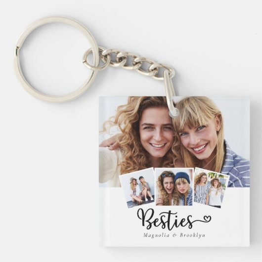 Porte-clés Best Friends Photo Collage Besties Heart (Devant)