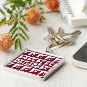Porte-clés Best Mama Red and White Pattern with Stars (Côté)