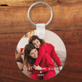 Porte-clés Best Mom Ever l Custom Photo & Text Typography (Recto)
