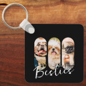 Porte-clés Besties Animal simple moderne Jouer Trois photos (Recto)