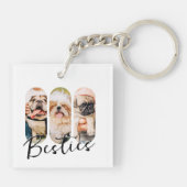 Porte-clés Besties Animal simple moderne Jouer Trois photos (Dos)
