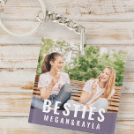 Porte-clés Besties Forever Meilleurs Amis BFF Modern Chic Pho<br><div class="desc">Ce design simple et moderne est composé de typographie sans serif. Ajoutez une photo personnalisée de vous et de votre meilleur ami.</div>