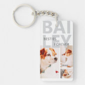 Porte-clés Besties Forever Modern Bold Trois Photo Collage (Devant)