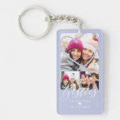 Porte-clés Besties Script BFFs Heart 3 Photo Grid Collage (Devant)