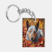 Porte-clés Bétail australien en automne Feuilles automne Insp (Devant gauche)