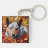 Porte-clés Bétail australien en automne Feuilles automne Insp (Dos)