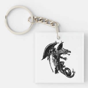 Porte-clés Bête du dragon de fantaisie mythique de nuit Artwo