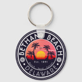 Porte-clés Bethany Beach Delaware Sunset Beach Palm Tree 80's (Recto)